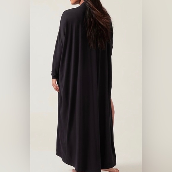 New ATHLETA Modal Full Length Robe Black Long Open Front Pockets S/M NWT $129 - Picture 16 of 16